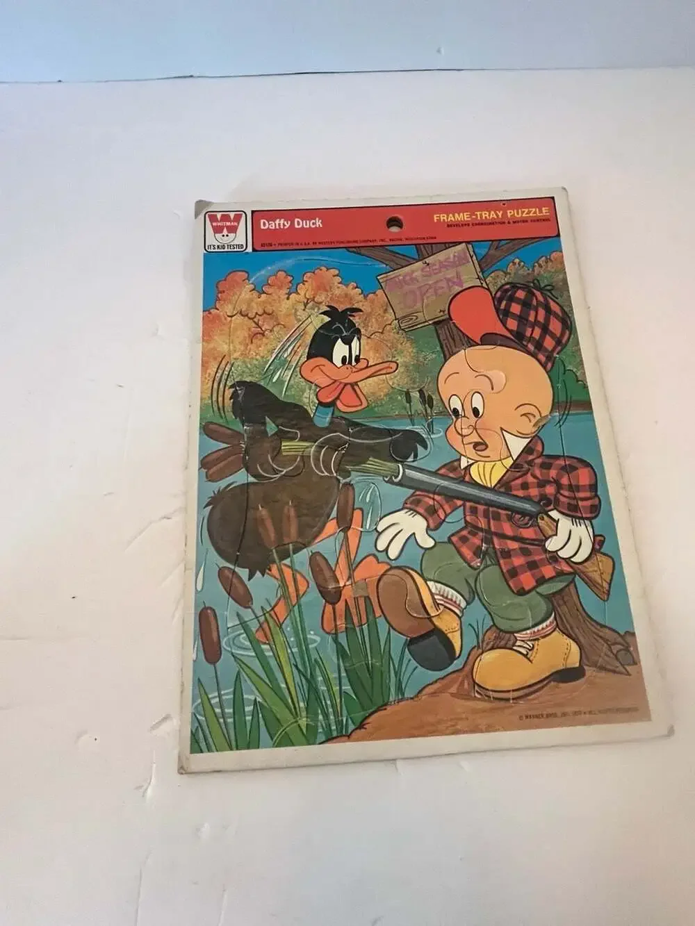 Vintage 1977 Whitman Warner Bros Daffy Duck and Elmer Fudd Frame-Tray Puzzle